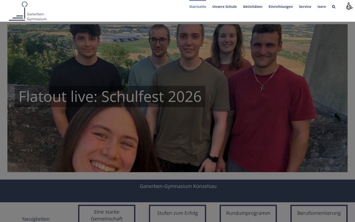 Screenshot of ganerben-gymnasium.de