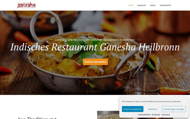 Screenshot of ganesha-heilbronn.de