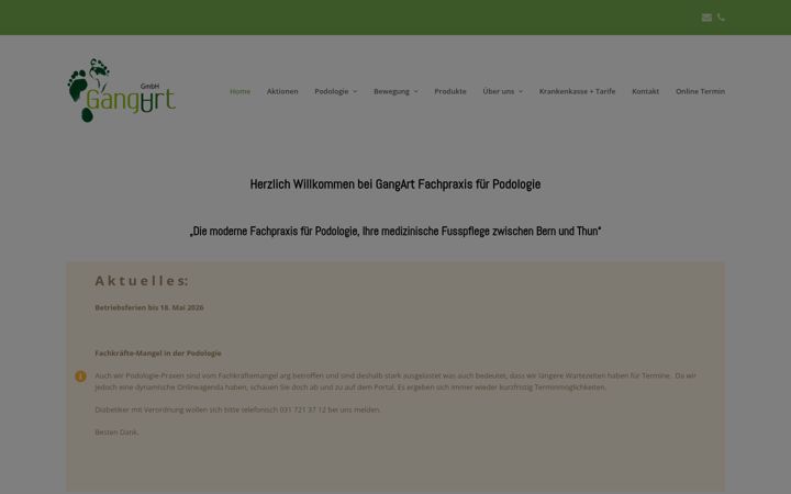 Screenshot of gangart-gmbh.ch