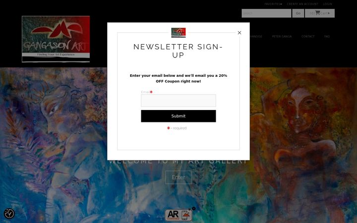 Screenshot of gangasonart.com