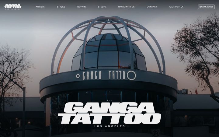 Screenshot of gangatattoostudio.com