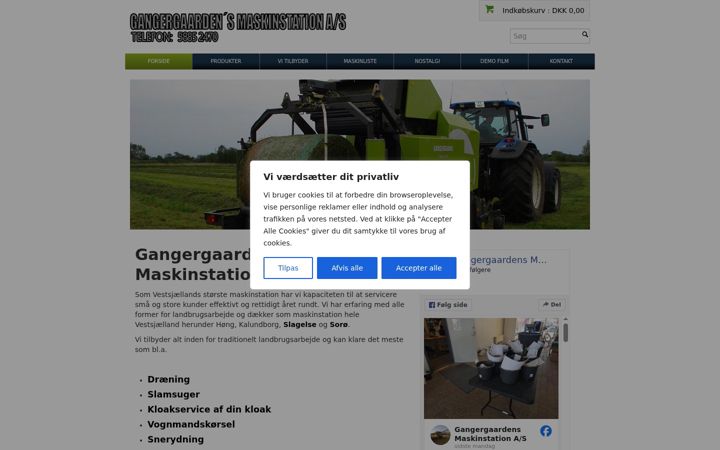 Screenshot stránky gangergaard.dk