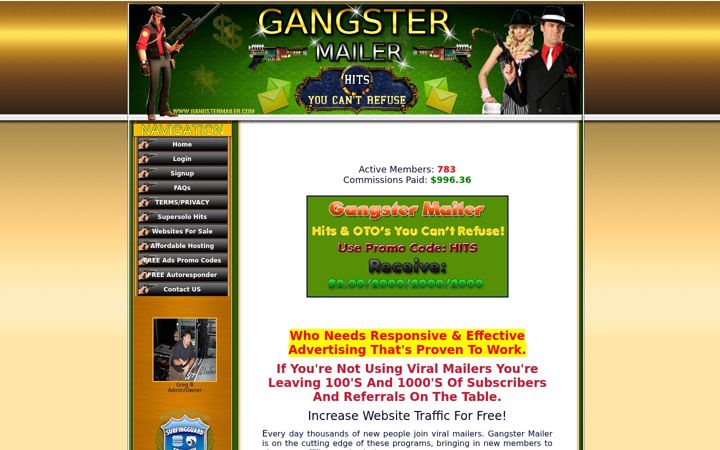Screenshot of gangstermailer.com