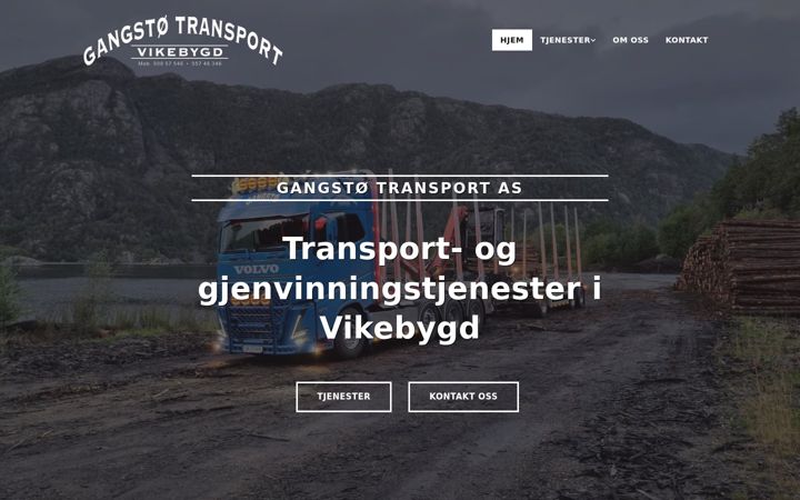 Screenshot of gangstotransport.no