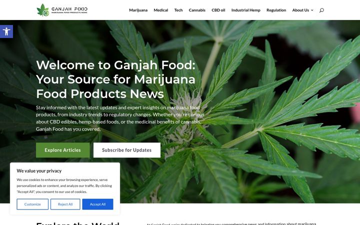 Screenshot of ganjahfood.com