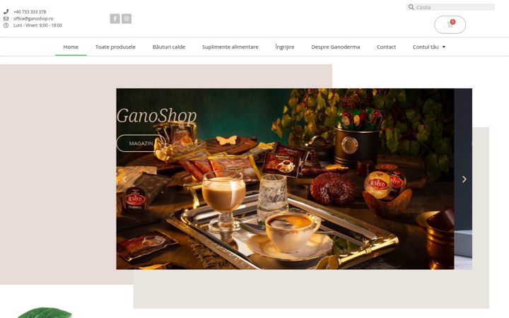 Snímek obrazovky ganoshop.ro