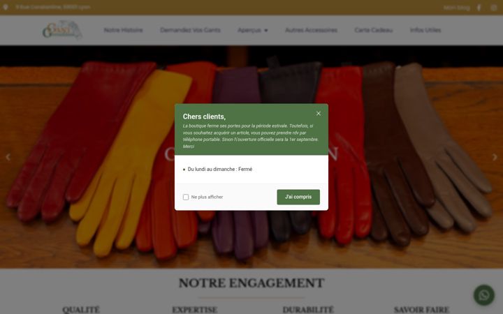 Screenshot of gant-grenoblois.fr