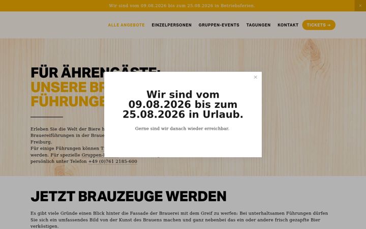 Screenshot of ganter-brauerlebnis.de