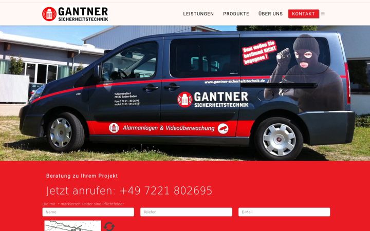 Screenshot of gantner-sicherheitstechnik.de