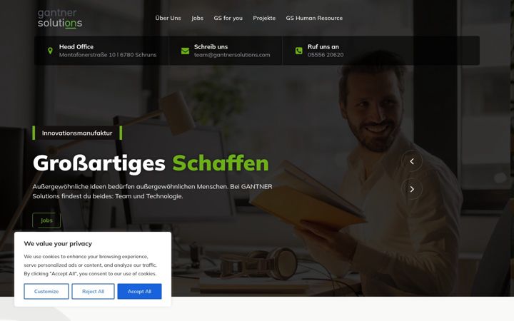 Screenshot of gantnersolutions.com