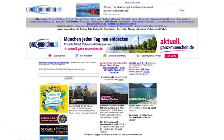 Screenshot of ganz-muenchen.de
