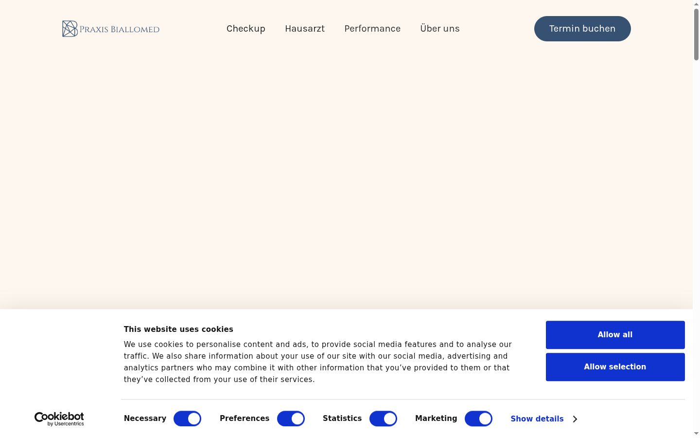 Screenshot of the consent banner shown before any interaction