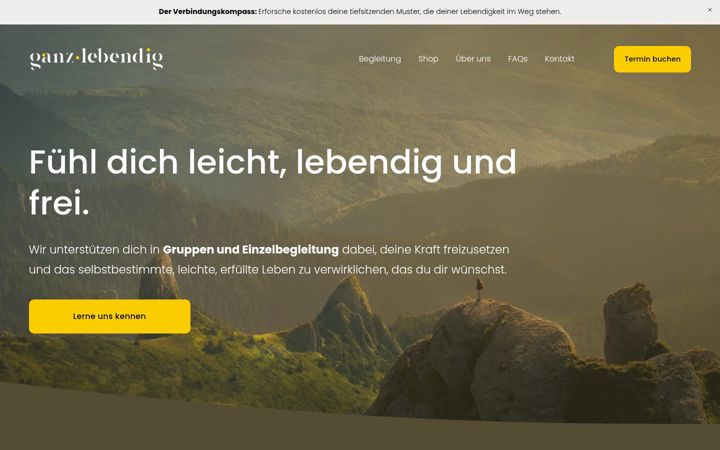 Screenshot of ganzlebendig.de