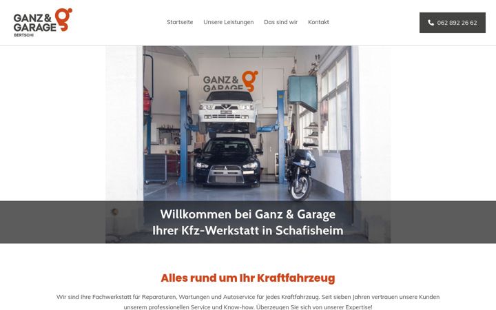 Screenshot of ganzundgarage.ch