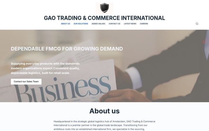 Screenshot of gaotradingandcommerce.com