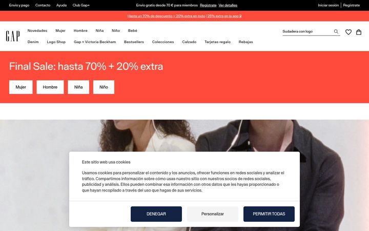 Screenshot of gap.es