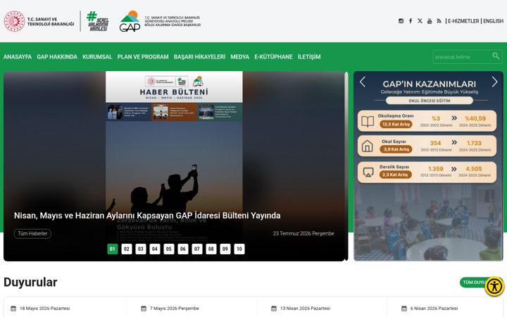 Screenshot of gap.gov.tr