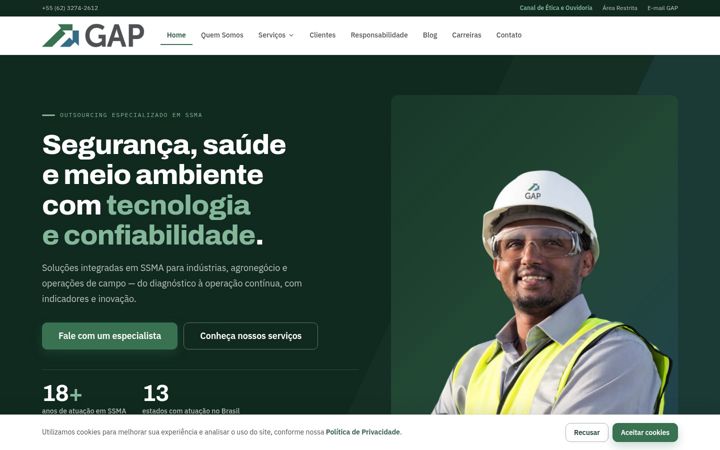 Screenshot of gapgestao.com.br
