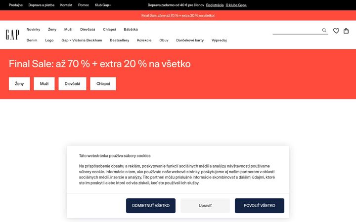 Screenshot of gapstore.sk