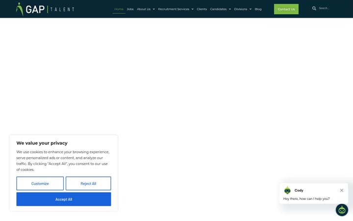 Screenshot of gaptalent.com