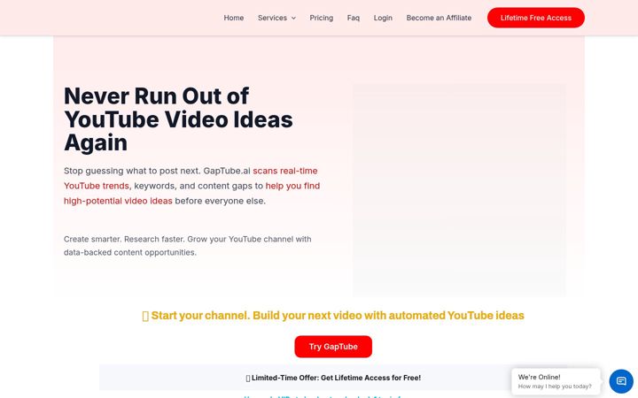 Screenshot of gaptube.ai
