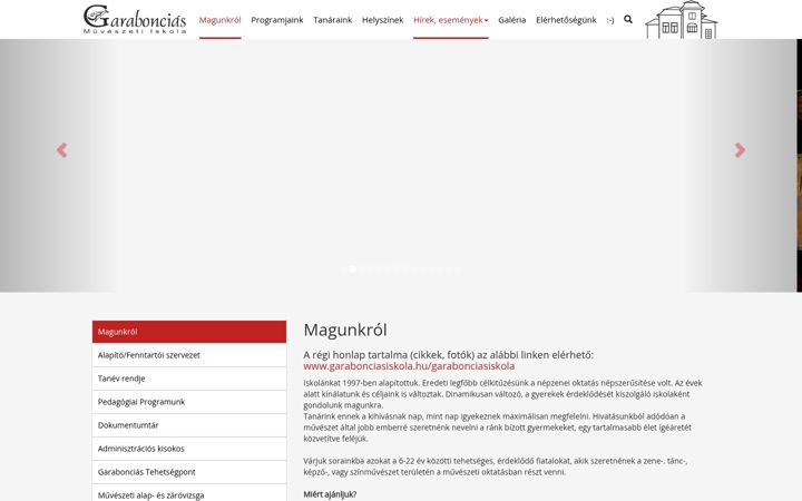 Screenshot of garabonciasiskola.hu