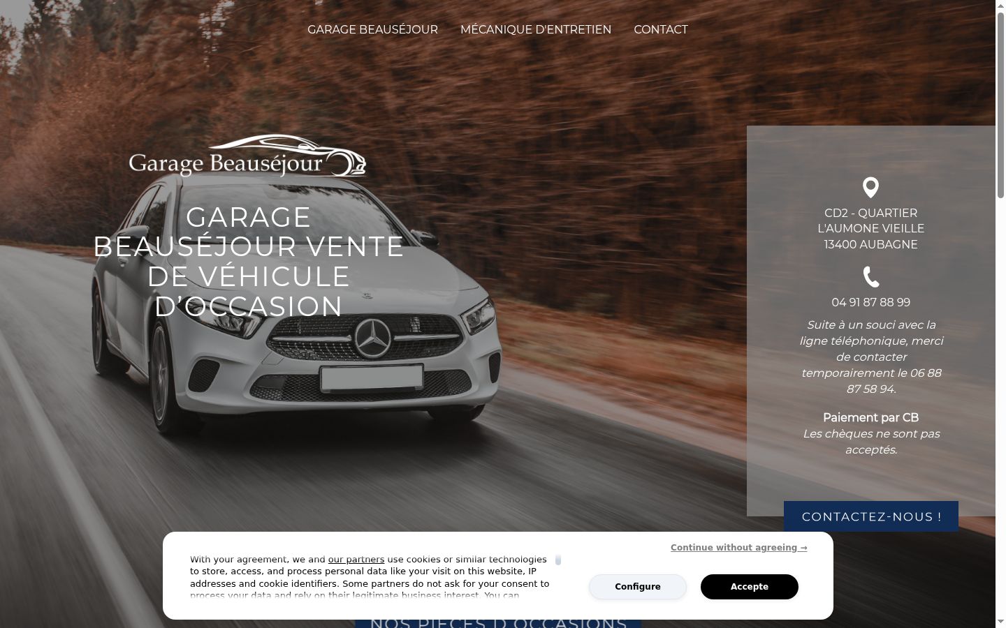Screenshot of the consent banner shown before any interaction