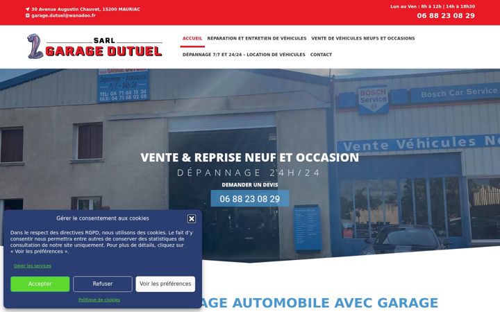 Screenshot of garage-dutuel-cantal.fr