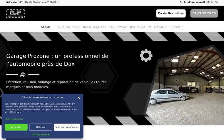 Screenshot of garage-prozone.com