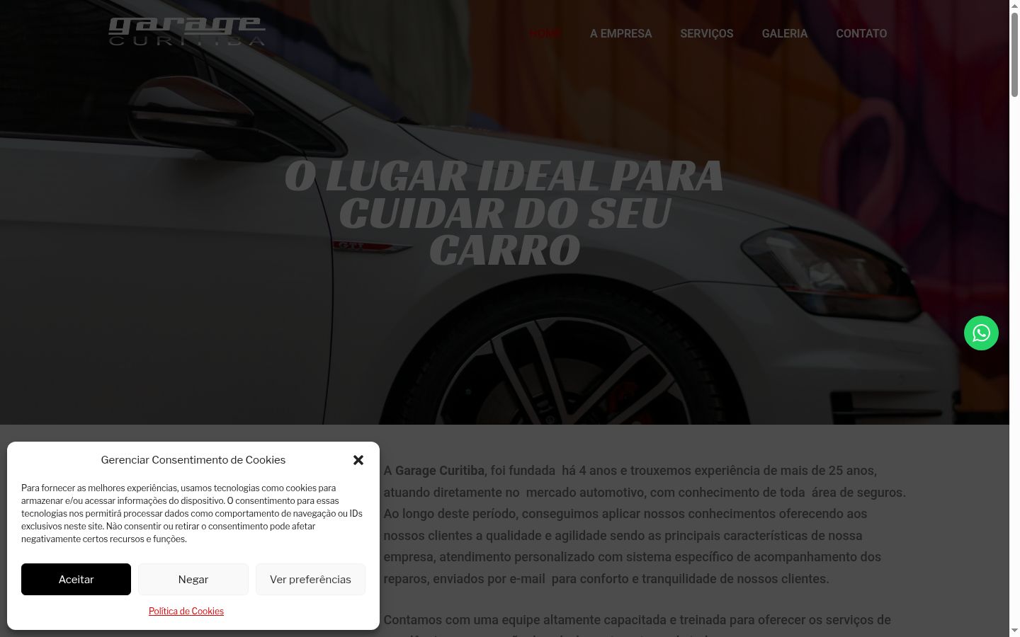 Captura de pantalla del banner de consentimiento mostrado antes de cualquier interacción