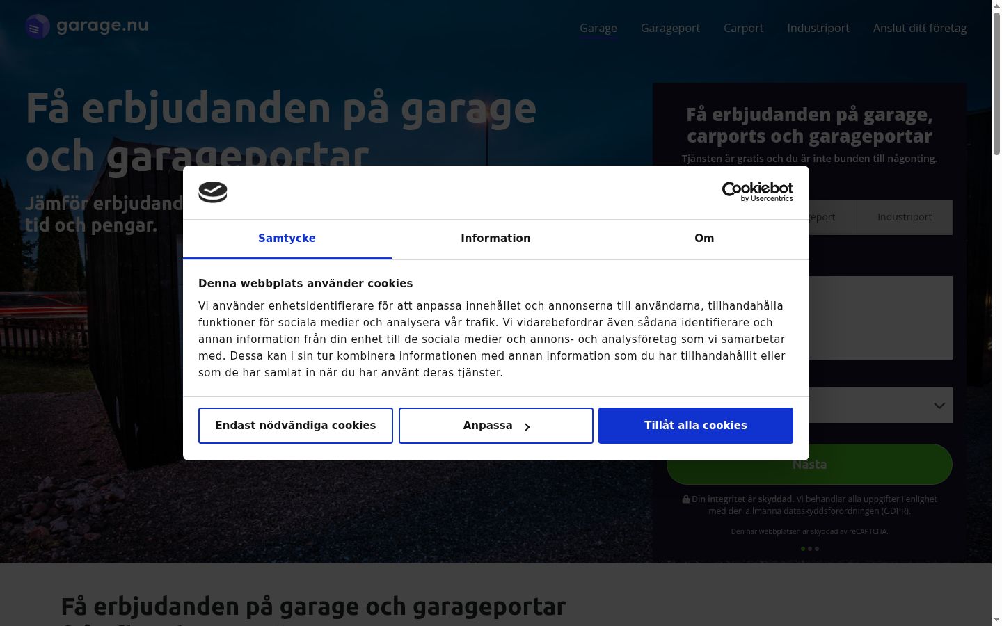 Screenshot of the consent banner shown before any interaction