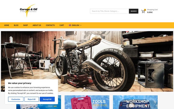 Screenshot of garageandoil.com
