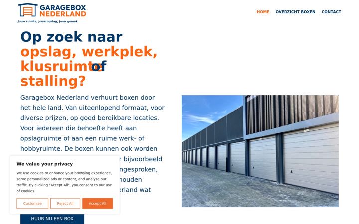 Screenshot of garageboxnederland.nl