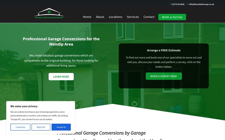 Screenshot of garageconversionmendip.co.uk
