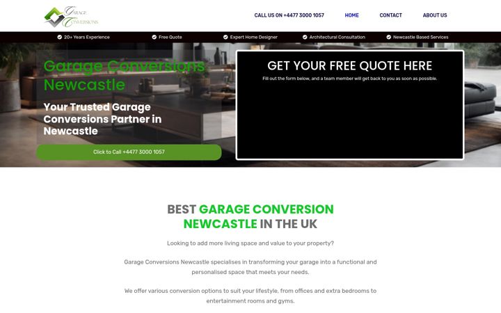 Screenshot of garageconversionsnewcastle.co.uk