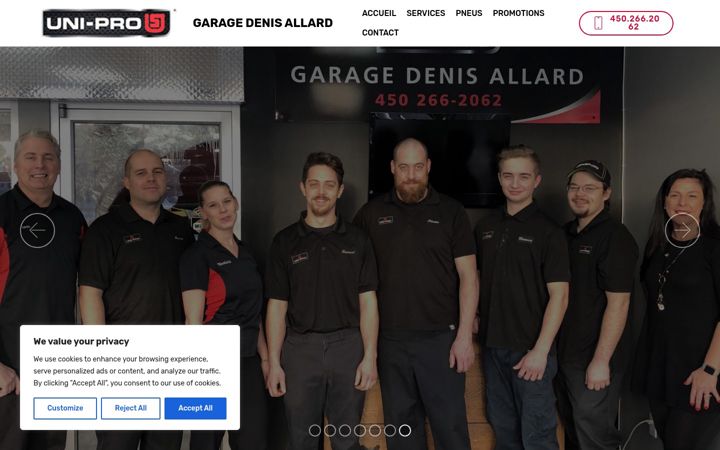 Screenshot of garagedenisallard.ca