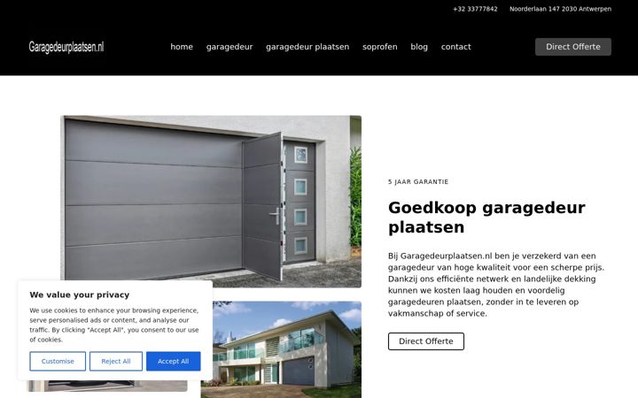 Screenshot of garagedeurplaatsen.nl