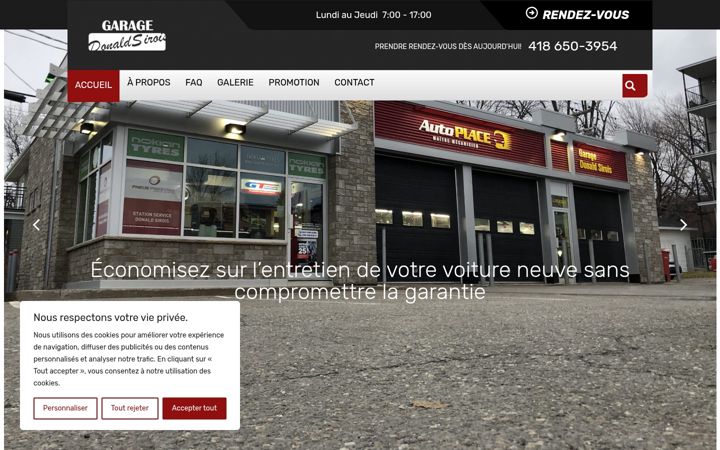 Screenshot of garagedonaldsirois.com