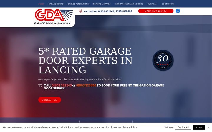 Screenshot of garagedoorassociates-lancing.co.uk