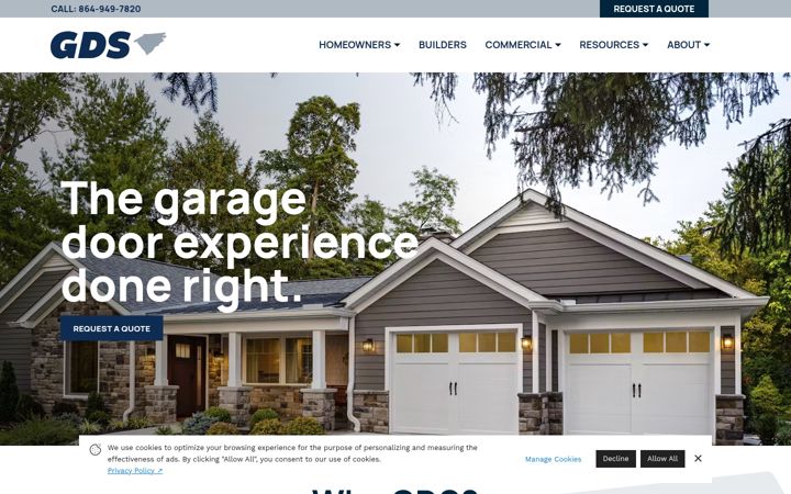 Screenshot of garagedoorservicessc.com
