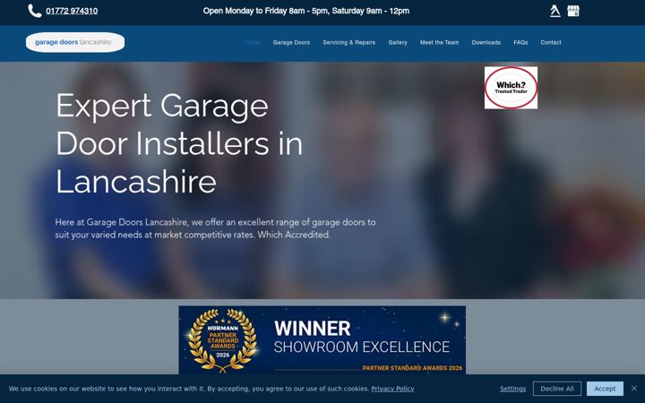 Screenshot of garagedoorslancs.co.uk