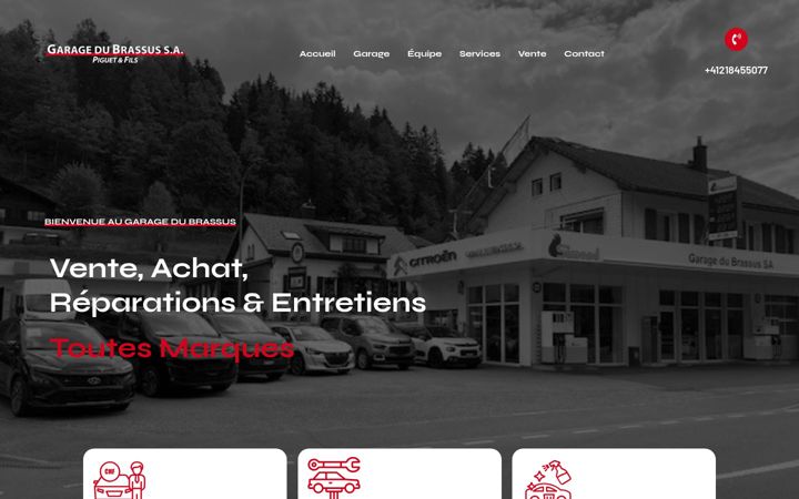 Screenshot of garagedubrassus.ch