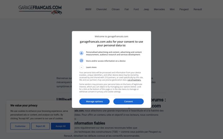 Screenshot of garagefrancais.com