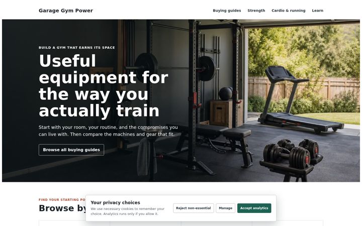 Screenshot of garagegympower.com
