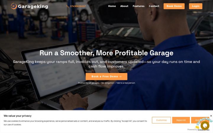 Screenshot of garageking.co.uk