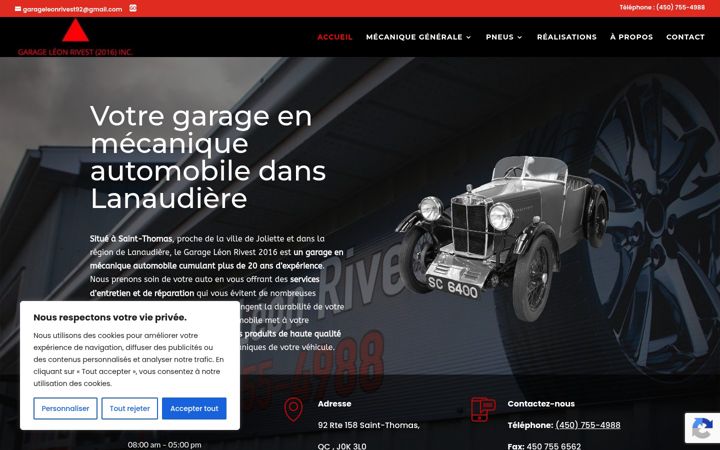Screenshot of garageleonrivest.com