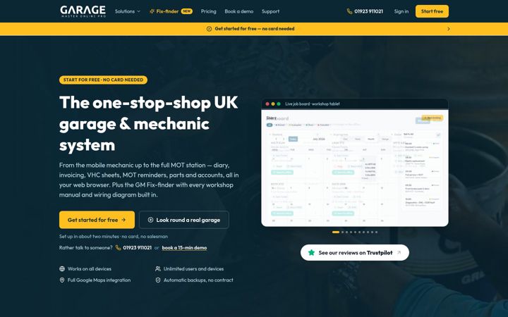 Screenshot of garagemasteronline.com