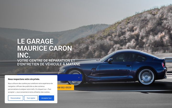 Screenshot of garagemauricecaron.ca