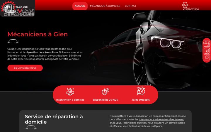 Screenshot of garagemaxdepannage.fr