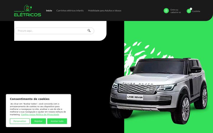 Screenshot of garagemdoseletricos.com.br